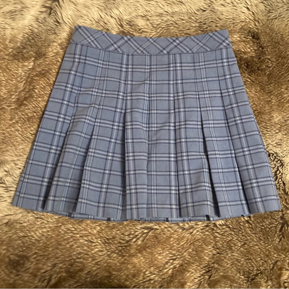 Sunday Best Gray Plaid Skater Skirt
